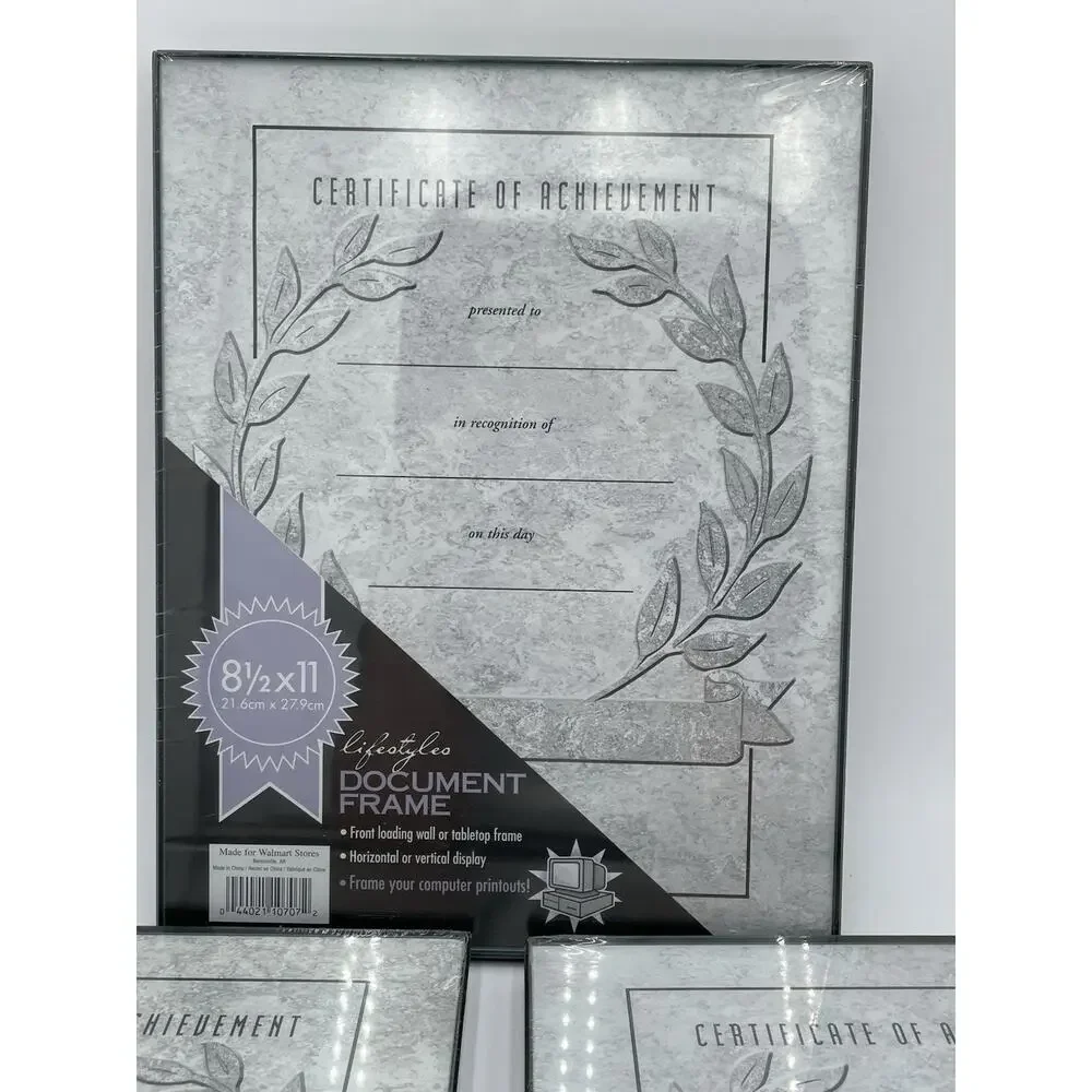 Document frames 8.5 X 11 Certificate Frames Wall or Tabletop , Set of 3 Black